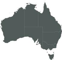 Vector blank map of Australia with regions or territories and administrative divisions. Editable and clearly labeled layers.