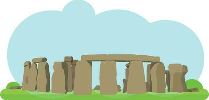 vector ilustración de Stonehenge en plano estilo y aislado en blanco antecedentes