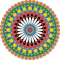 Decorative colorful floral mandala Vector illustration isolated on white background