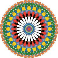 Decorative colorful floral mandala Vector illustration isolated on white background