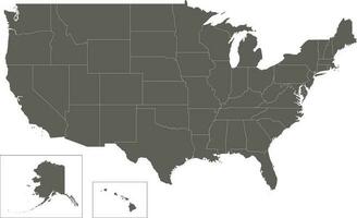 Vector blank map of USA with states and administrative divisions. Editable and clearly labeled layers.