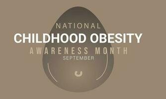 National Childhood Obesity Awareness Month. background, banner, card, poster, template. Vector illustration.