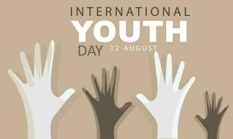 International Youth Day. background, banner, card, poster, template. Vector illustration.