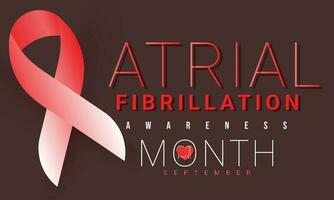 National Atrial fibrillation awareness month. background, banner, card, poster, template. Vector illustration.