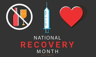 National Recovery month. background, banner, card, poster, template. Vector illustration.