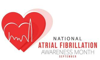 National Atrial fibrillation awareness month. background, banner, card, poster, template. Vector illustration.