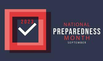 September is National Preparedness Month. background, banner, card, poster, template. Vector illustration.