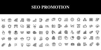 optimization seo icon set vector