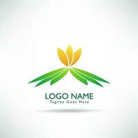 creative tree and leaf green logo vector. green environmental concept, ecological. vector