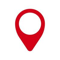 pin location icon red in flat style. Vector illustration