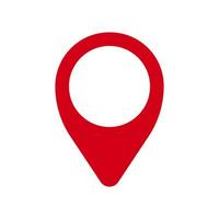 pin location icon red in flat style. Vector illustration