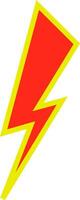 thunder lightning retro vintage psychedelic groovy hippie 70s element vector