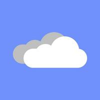 clouds icon in flat style on blue sky. Vector illustration