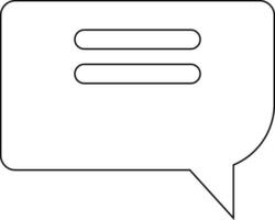 Blank chatting box in black line art. vector