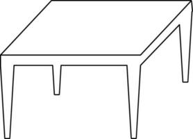 Blank table in black line art. vector