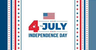 4to de julio unido estados independencia día celebracion promoción publicidad fondo, póster, tarjeta o bandera modelo con americano bandera y tipografía. independencia día Estados Unidos festivo decoración. vector