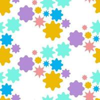 linda resumen antecedentes de diferente colores. flor y estrella en un modificado forma y diferente colores, gratis. decoración para regalo envase papel, tela, ropa, textiles, textura, álbum de recortes vector