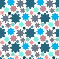 Cute abstract background of different colors. A flower and a star in a modified shape and different colors. Decoration for gift wrapping paper, fabric, clothing, textiles, texture, scrapbook vector