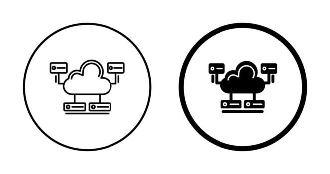 Cloud Database Vector Icon