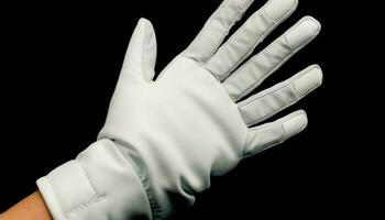 protector ropa de trabajo negro cuero guantes para construcción industria equipo generado por ai foto