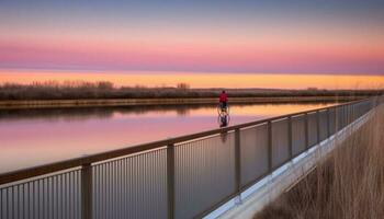 uno persona trotar a oscuridad, reflejando en sano estilo de vida al aire libre generado por ai foto