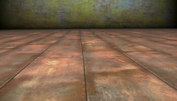 Abstract hardwood plank pattern on dirty concrete wall backdrop generated by AI photo