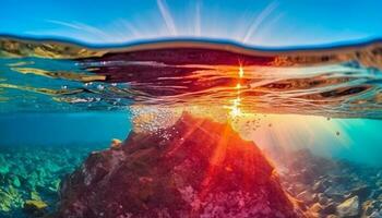 explorador el vibrante submarino mundo de el rojo mar arrecife generado por ai foto