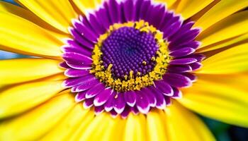 Vibrant gerbera daisy in a formal garden, surrounded by greenery generated by AI photo