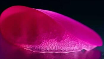 Glowing single flower levitates in aquatic tropical climate, beauty captured generated by AI photo