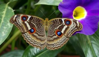 Vibrant butterfly wing showcases beauty in nature fragility and elegance generated by AI photo