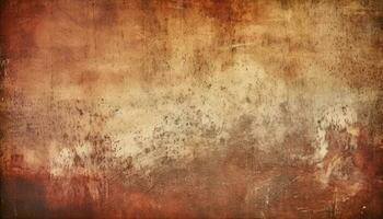 Abstract rusty wall with stained pattern, old fashioned and weathered backdrop generated by AI photo