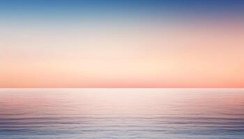 Vibrant sunset over tranquil seascape, an idyllic beauty in nature generated by AI photo