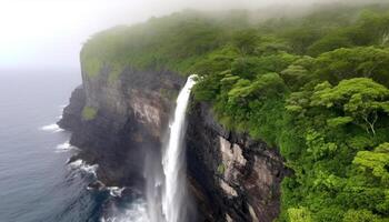 majestuoso montaña rango, alto arriba punto de vista, belleza en naturaleza generado por ai foto