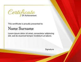 Red Gradient Cerificate of Achievement template