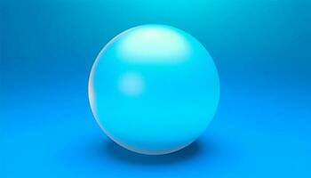 resumen azul esfera levita en espacio, reflejando naturaleza patrones generado por ai foto