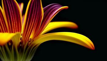 Vibrant gerbera daisy, single flower, beauty in nature, macro generated by AI photo