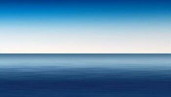 Smooth blue wave pattern reflects tranquil beauty in nature horizon generated by AI photo