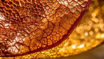 Golden snake scales reflect vibrant autumn colors in nature design generated by AI photo