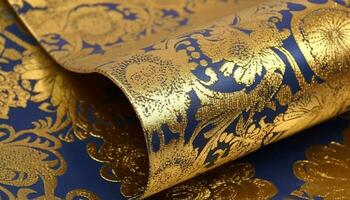 Thai brocade symbolizes wealth and royalty in indigenous culture generated by AI photo