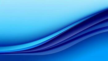 Smooth blue wave pattern backdrop, modern abstract computer graphic design generated by AI photo