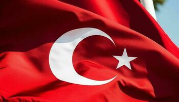 Turkish flag and success wave with support generated by AI photo