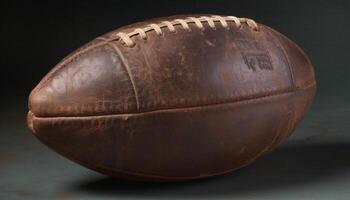 Old leather baseball glove catching ball in studio shot success generated by AI photo