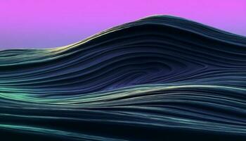 Vibrant colored wave pattern creates futuristic abstract backdrop design generated by AI photo