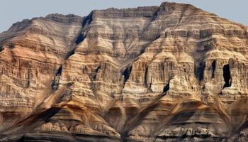 Majestic sandstone cliff eroded by water, a natural landmark beauty generated by AI photo