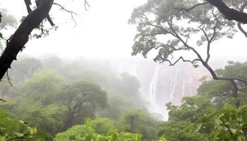 Tropical rainforest a panoramic view of the wilderness area generated by AI photo