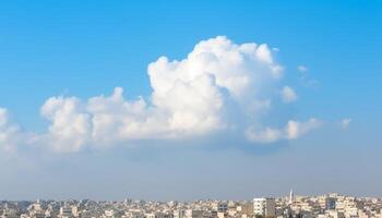 claro cielo Satisface urbano horizonte, belleza en naturaleza arquitectura generado por ai foto