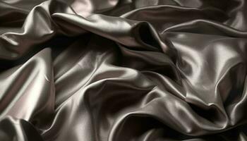 Smooth satin bedding with elegant wave pattern, full frame close up generated by AI photo