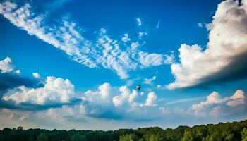 Flying high in the sky, experiencing the ultimate freedom generated by AI photo