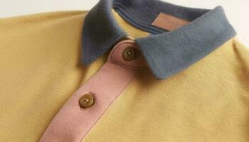 Elegant men suit jacket with yellow collar and striped pattern generated by AI photo