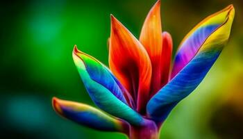 Vibrant multi colored flower head showcases beauty in nature growth generated by AI photo